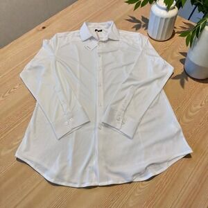 Quince Mens XL White Commuter Stretch Pique Long Sleeve Button Down Shirt XL